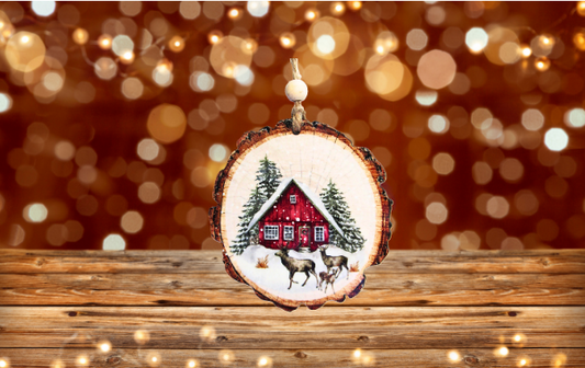Wooden Slice Sublimated Ornament