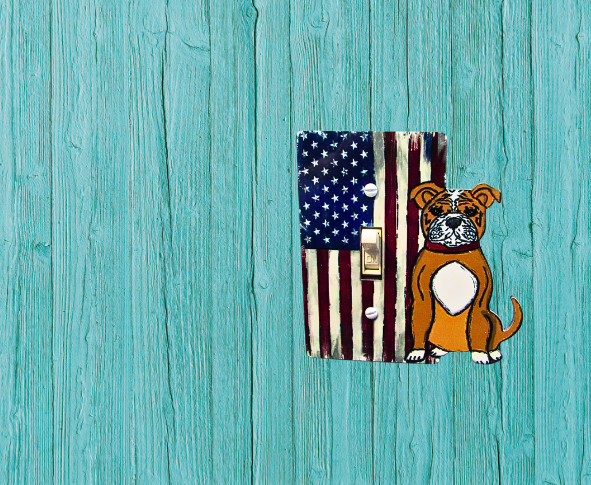 MDF- Pitbull Shaped Sublimated  Light Switch Plate Cover