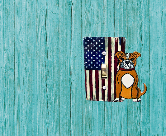 MDF- Pitbull Shaped Sublimated  Light Switch Plate Cover