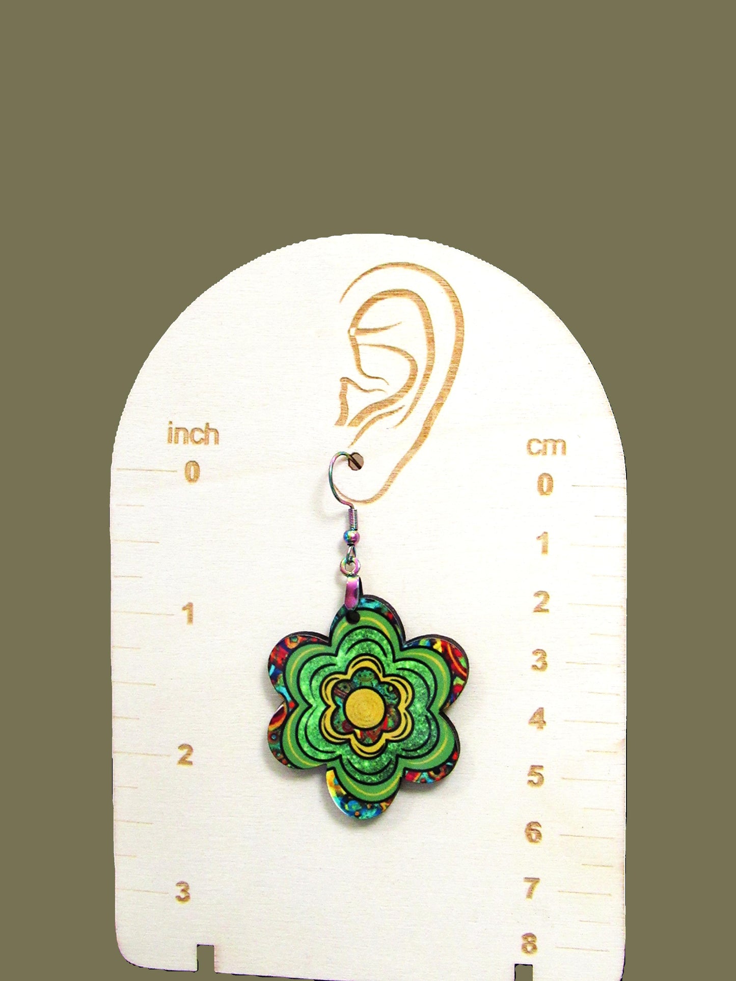 Chubby Flower Retro Hippi Swirl Sublimated Earrings