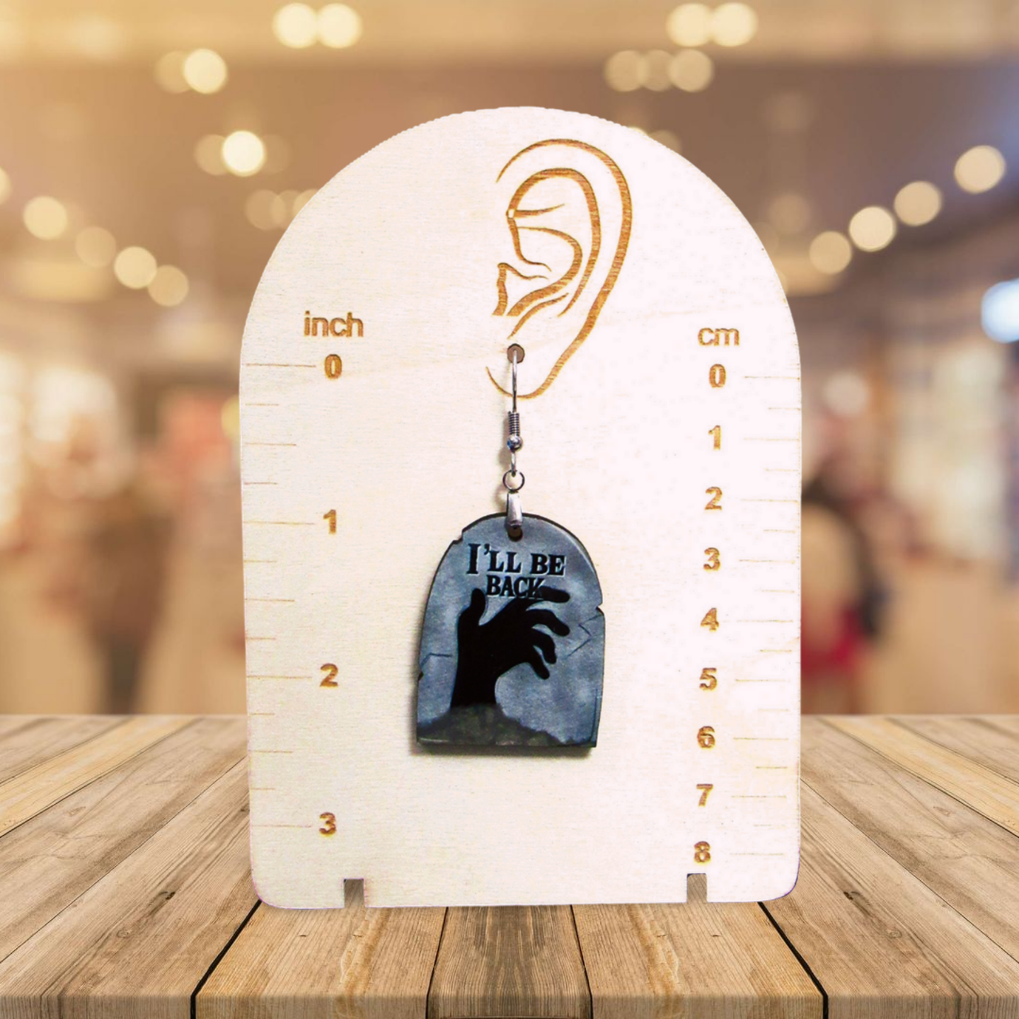 Grave Stone Shaped Sublimated Earrings 1.5 inch