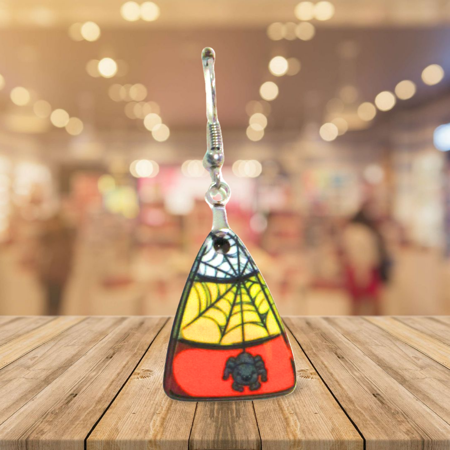 Candy Corn Shaped Sublimated Earrings