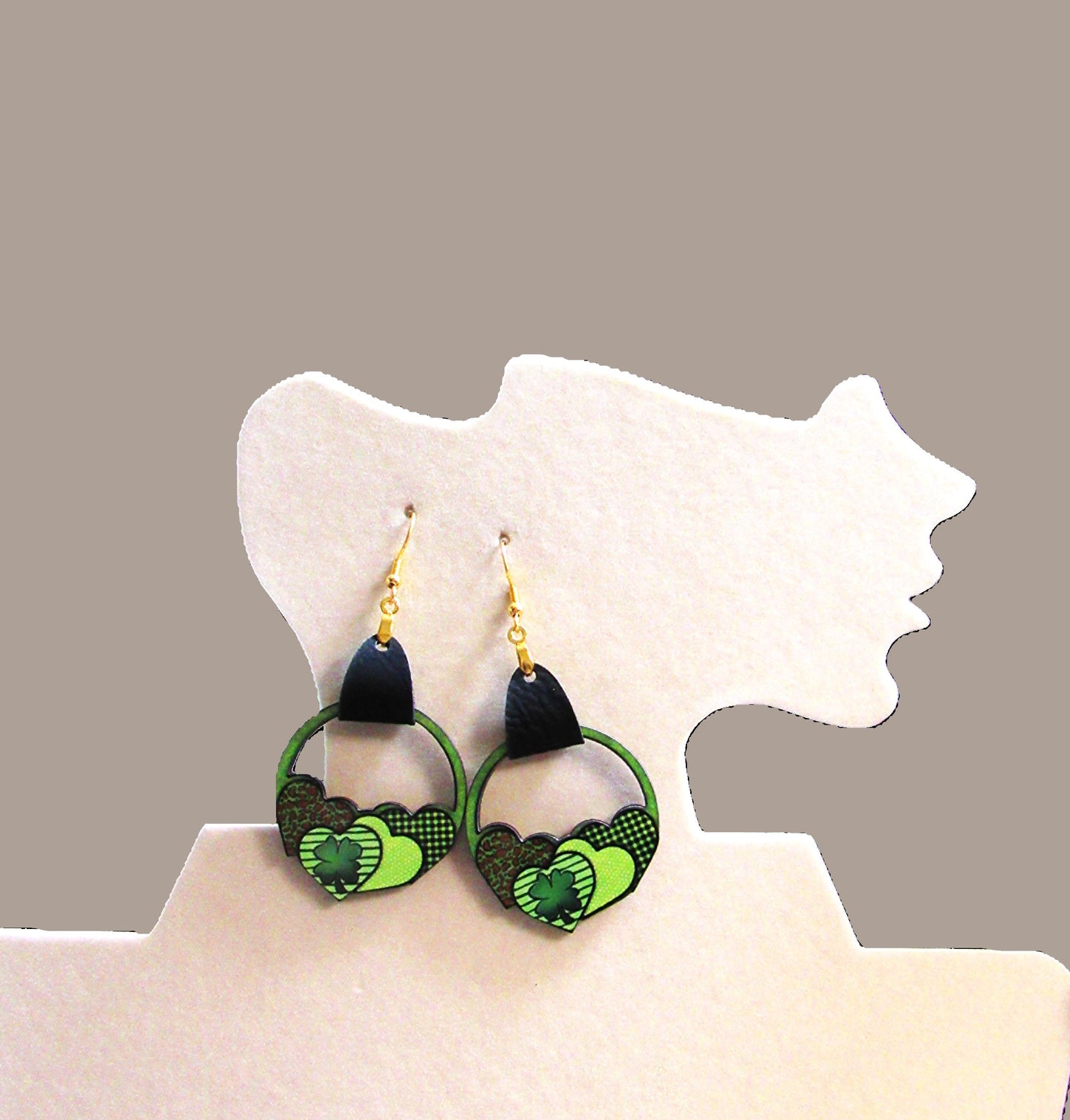 Round Heart Cluster Shaped Sublimated Earring