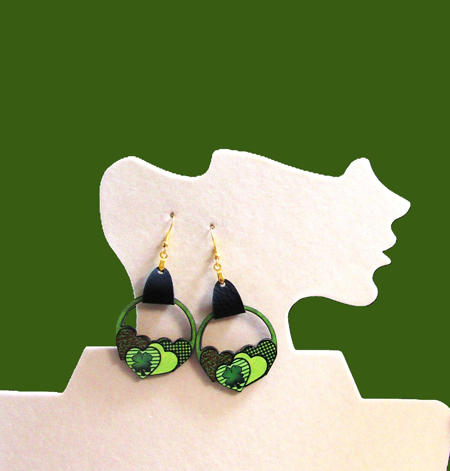 Round Heart Cluster Shaped Sublimated Earring