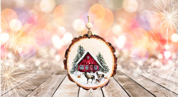 Wooden Slice Sublimated Ornament
