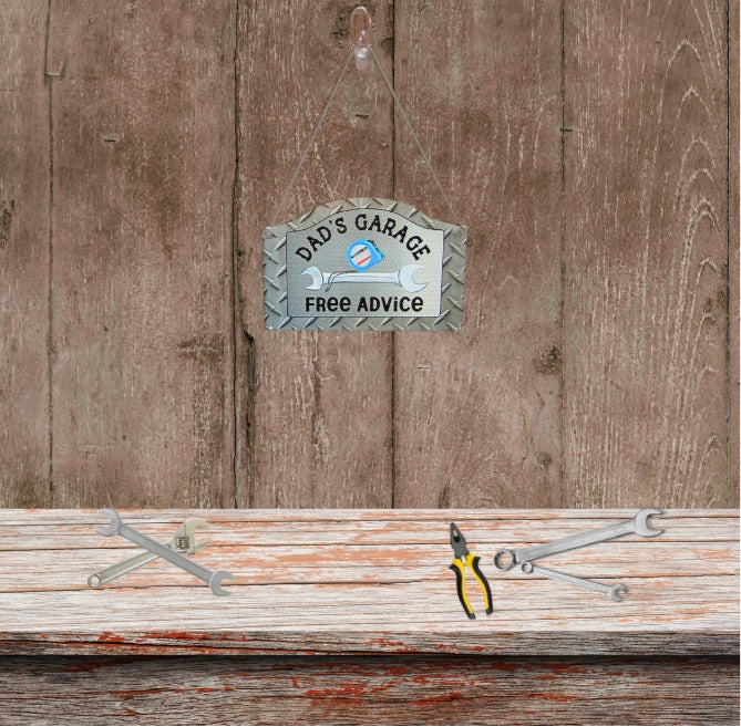 Dad's Garage Rounded Top Sublimated Door Hanger
