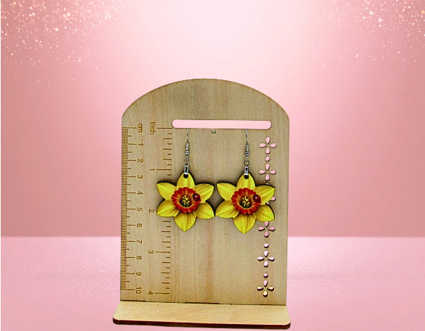 MDF- Daffodil Shaped Sublimated Earrings 1.5 inch