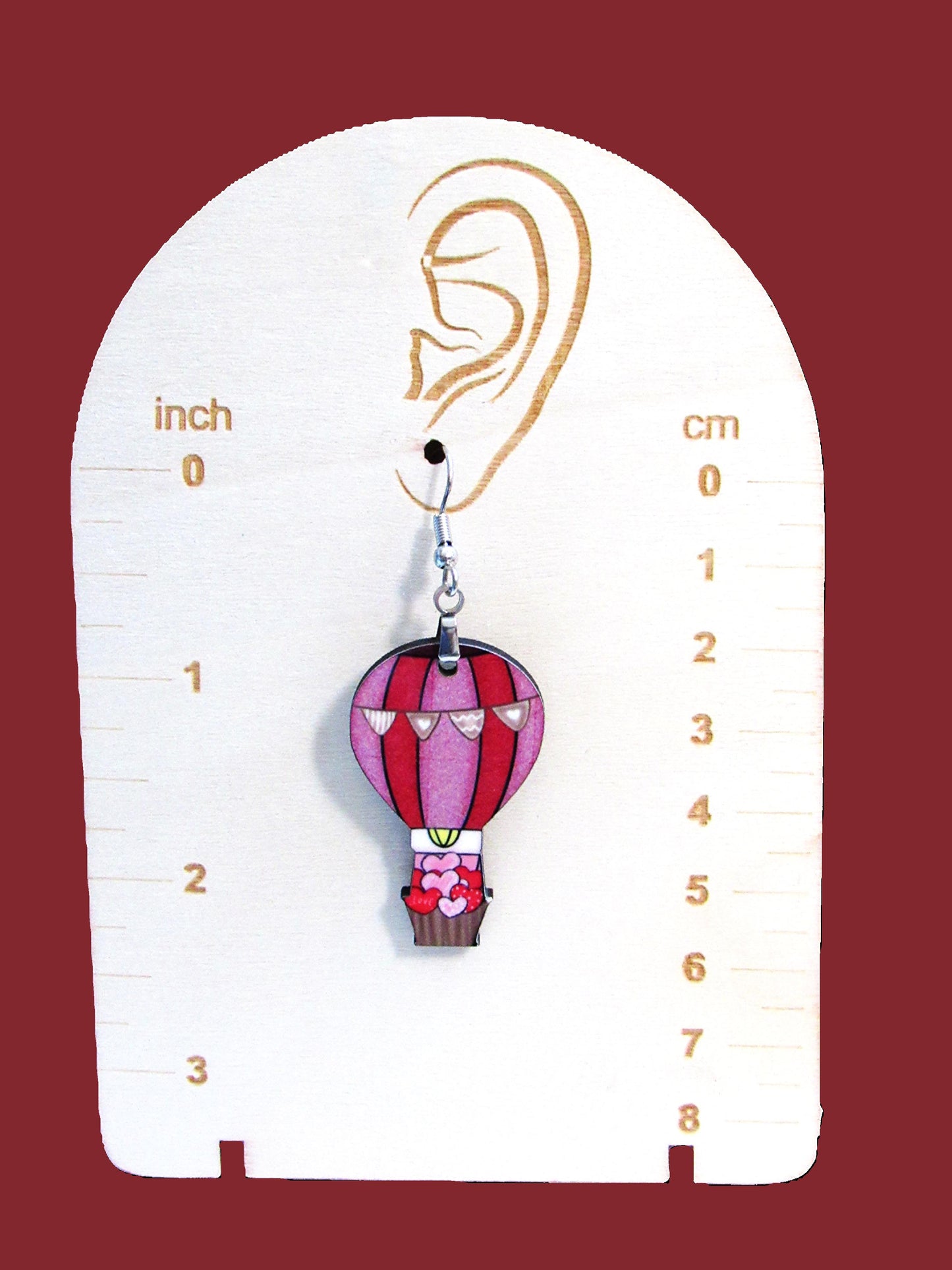 Hot Air Balloon Shaped Sublimated Earring