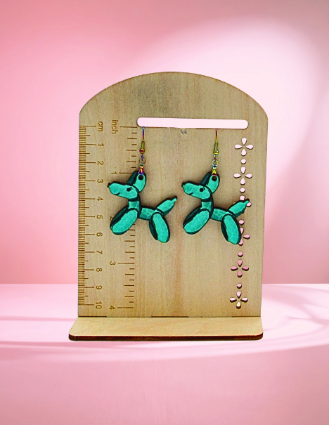 MDF-Dog Balloon Shaped Sublimated Earrings 1.5 inch