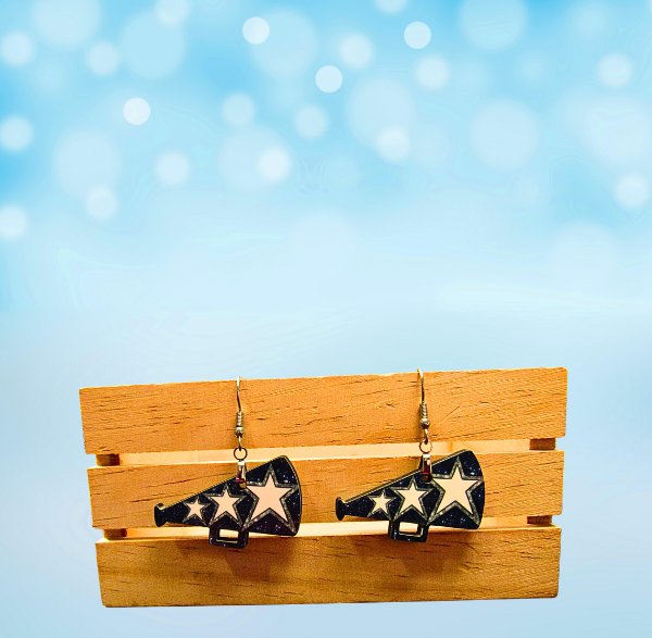 MDF-Megaphone Shaped Sublimated Earrings 1.5 inch