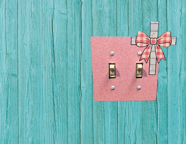 MDF-Cross with Bow Shaped Sublimated Double Light Switch Cover