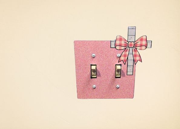 MDF-Cross with Bow Shaped Sublimated Double Light Switch Cover