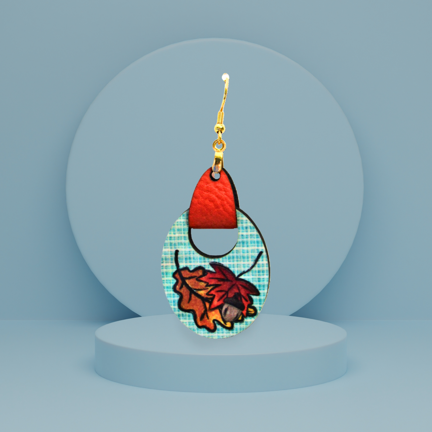 Boho Oval Shaped Sublimated Earring