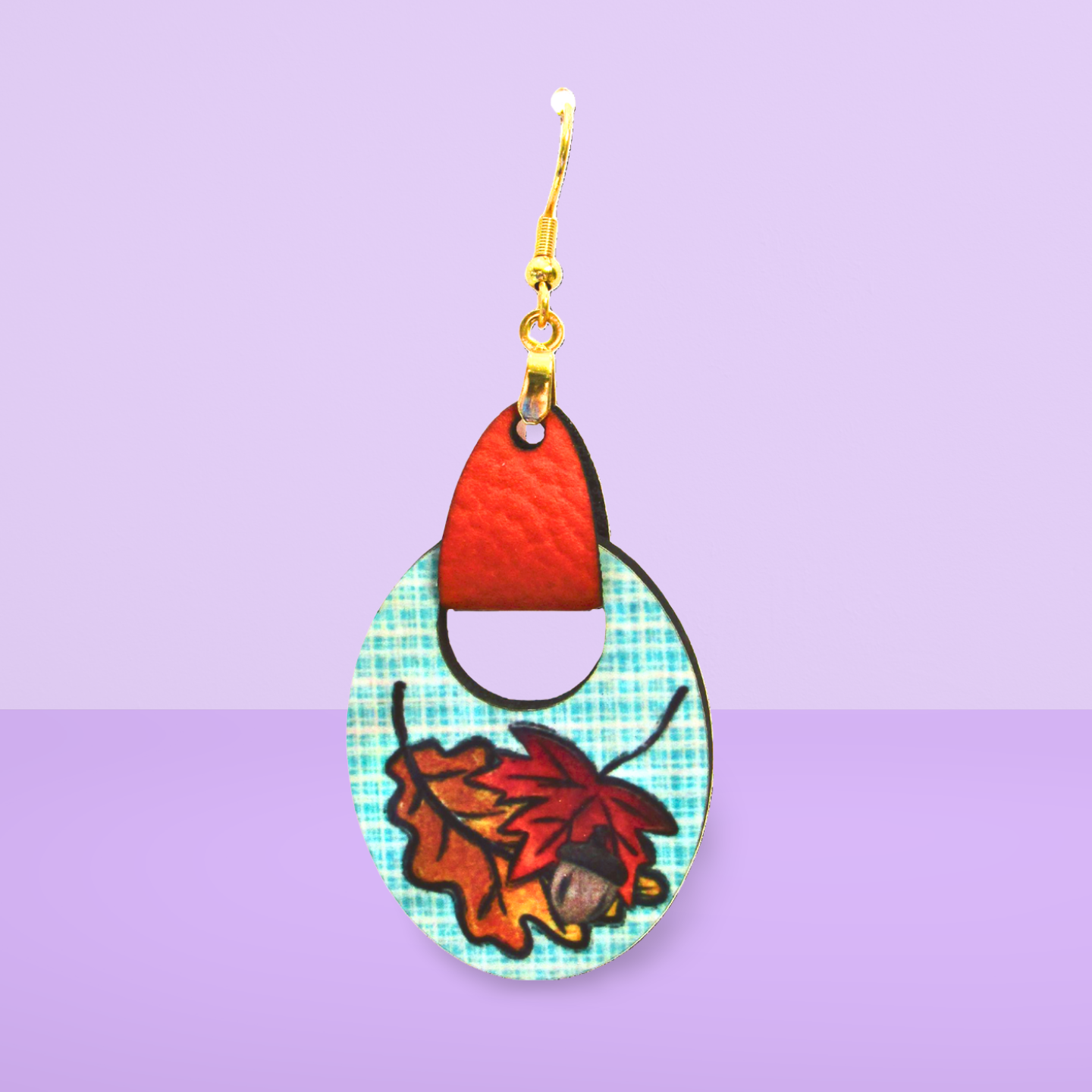 Boho Oval Shaped Sublimated Earring