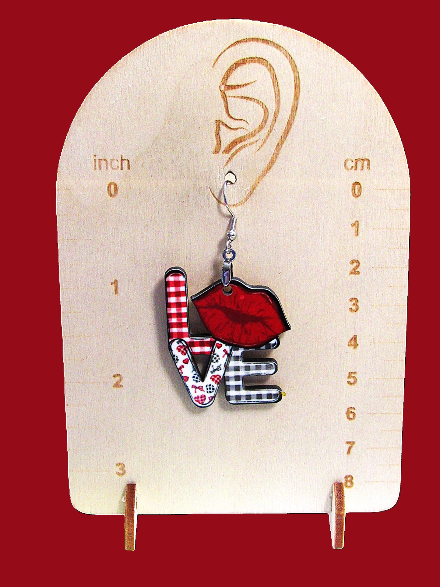 LOVE and Lips Shaped Sublimated Earrings