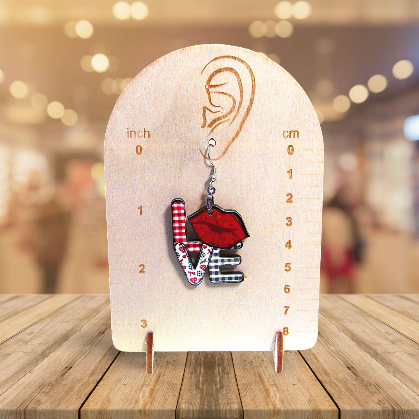 LOVE and Lips Shaped Sublimated Earrings