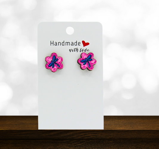 MDF-Chubby Flower Shaped Sublimated Stud Earrings