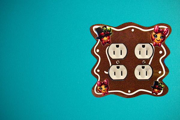 Wavy Edge Shaped Sublimated Double Outlet Cover