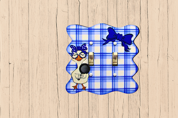 MDF-Wavy Edge Shaped Sublimated Double Switch Plate Cover