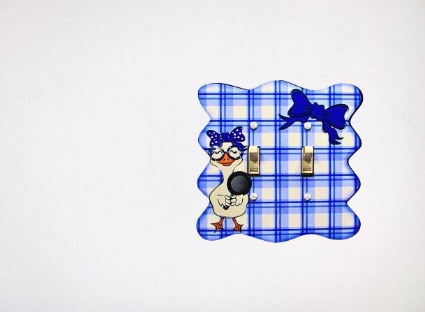 MDF-Wavy Edge Shaped Sublimated Double Switch Plate Cover