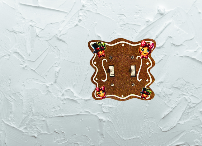 Wavy Edge Shaped Sublimated Double Switch Plate Cover