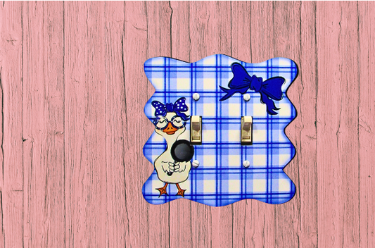 MDF-Wavy Edge Shaped Sublimated Double Switch Plate Cover