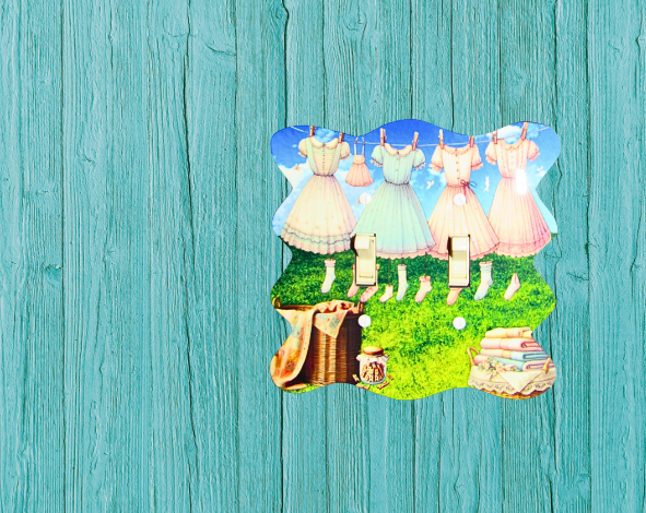 MDF-Wavy Edge Shaped Sublimated Double Switch Plate Cover