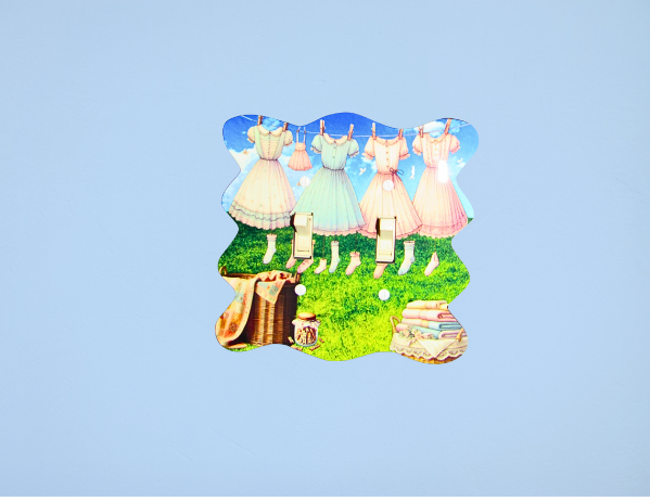MDF-Wavy Edge Shaped Sublimated Double Switch Plate Cover