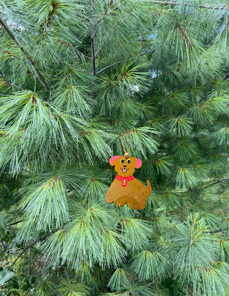 Gingerbread Dog Shaped Sublimated Ornament