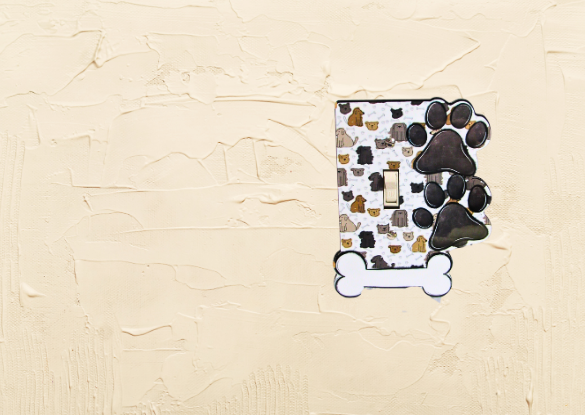 MDF- Dog Paw Bone Shaped Sublimated Light Switch Cover