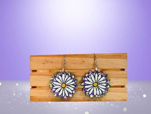 MDF-Sunflower Shaped Sublimated Earrings 1.5 inch