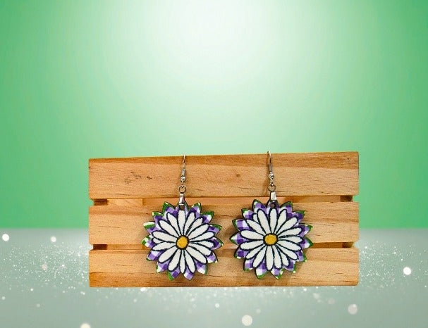 MDF-Sunflower Shaped Sublimated Earrings 1.5 inch