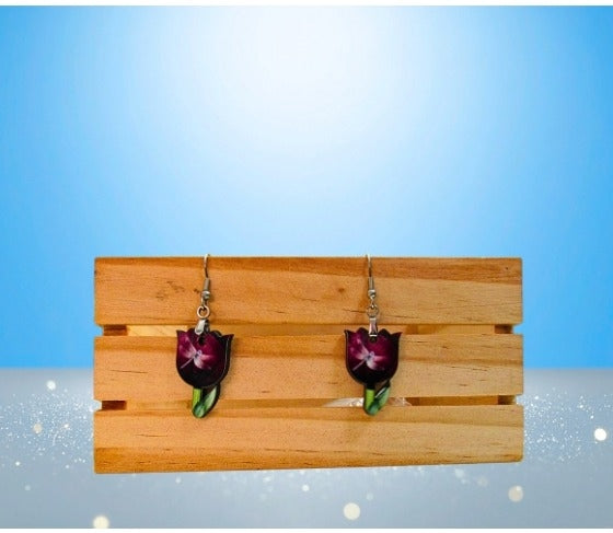 MDF-Tulip Shaped Sublimated Earrings 1 inch