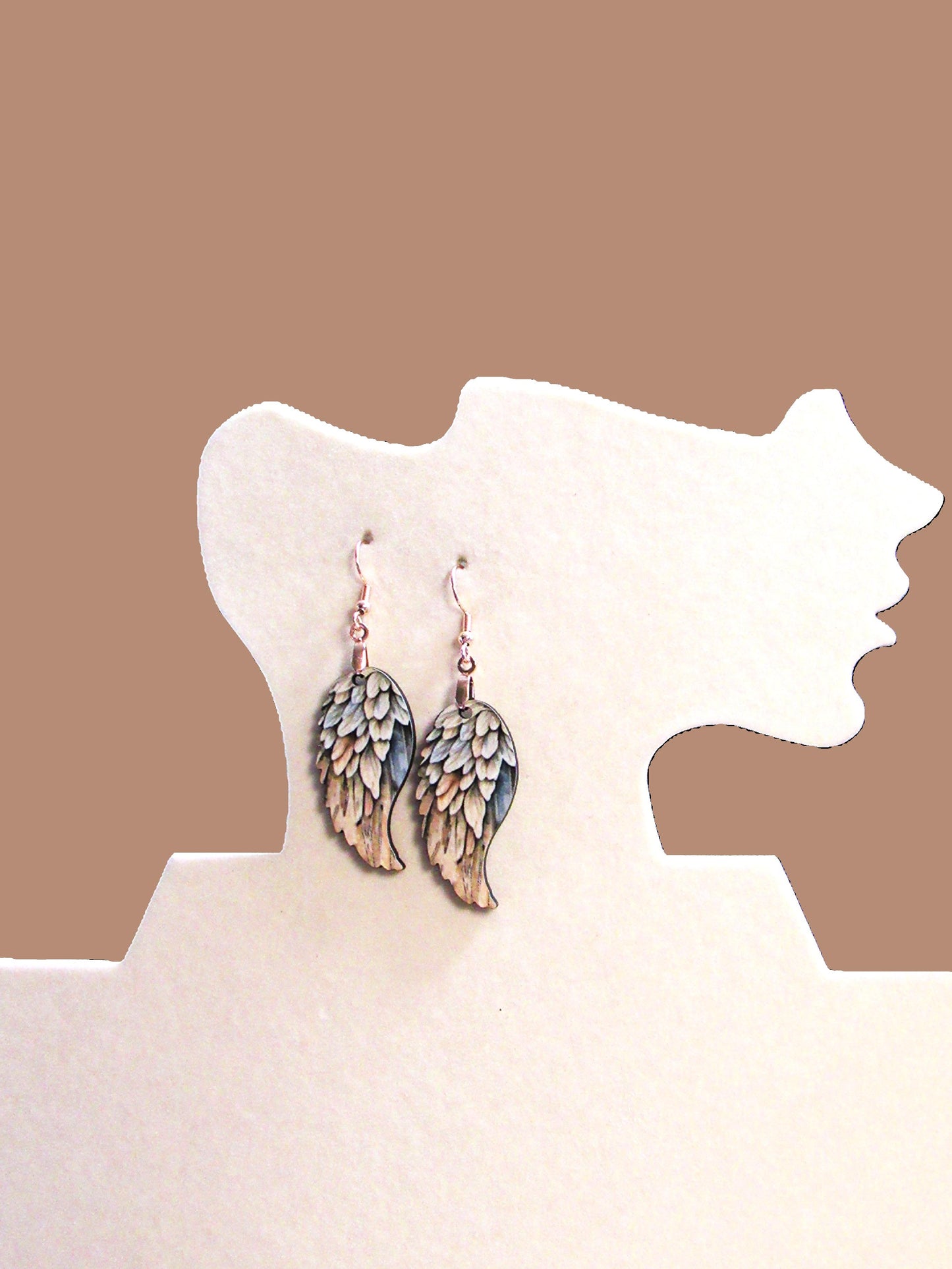 Angel wing shaped sublimated earrings