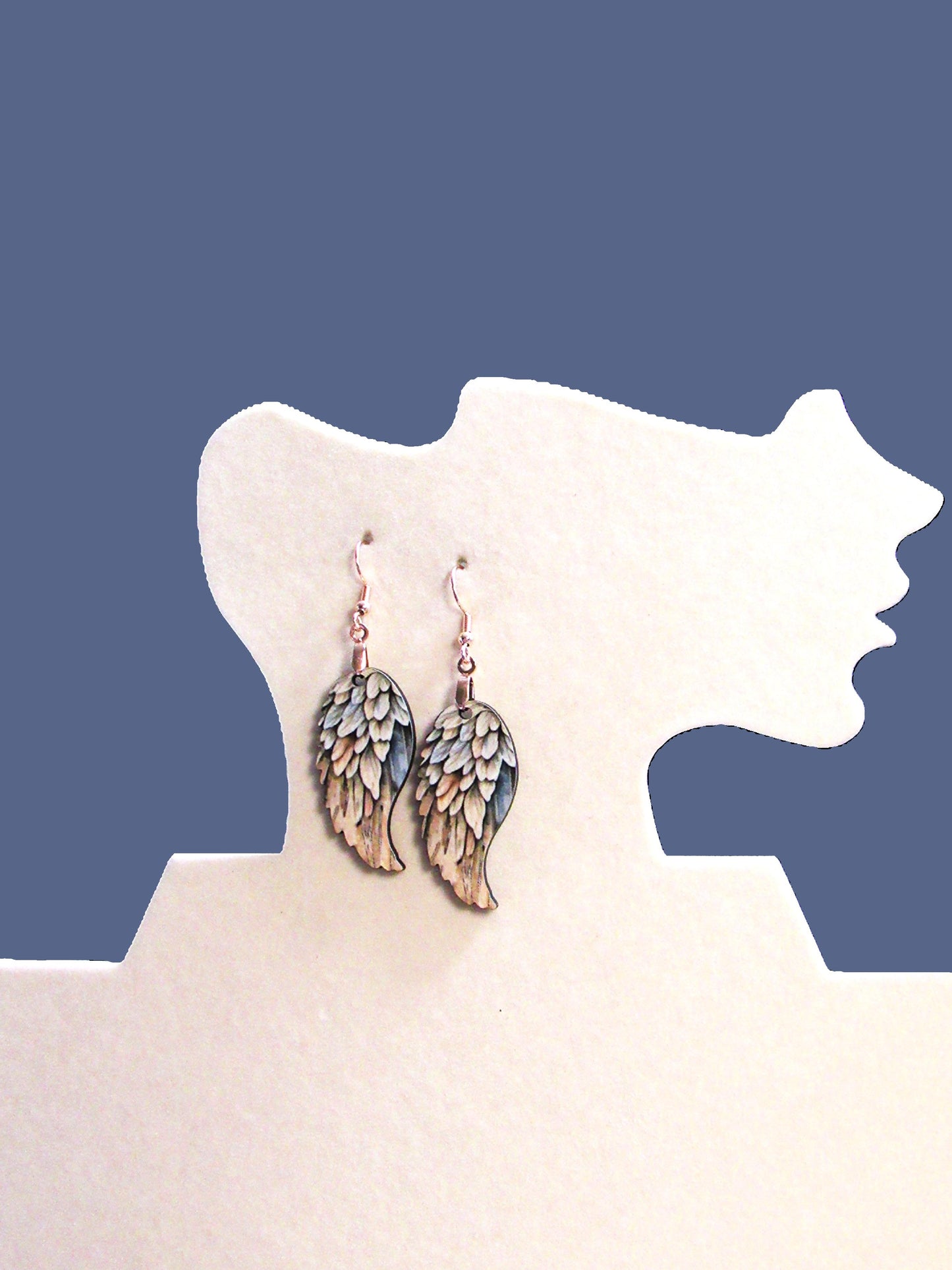 Angel wing shaped sublimated earrings