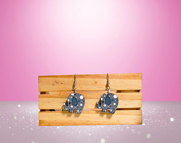 MDF-Elephant Shaped Sublimated Earrings 1 inch