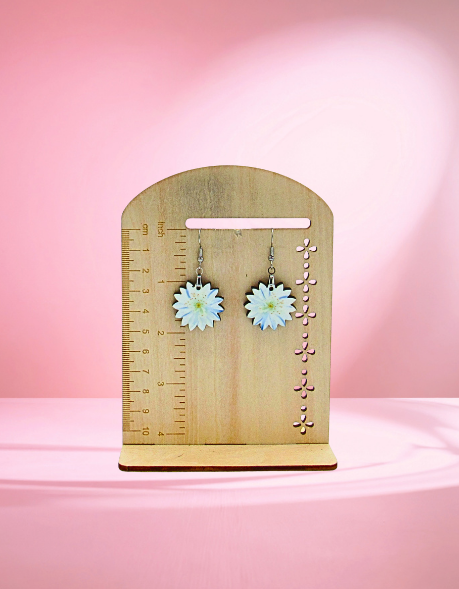MDF- Edelweiss Shaped Sublimated Earrings 1 inch