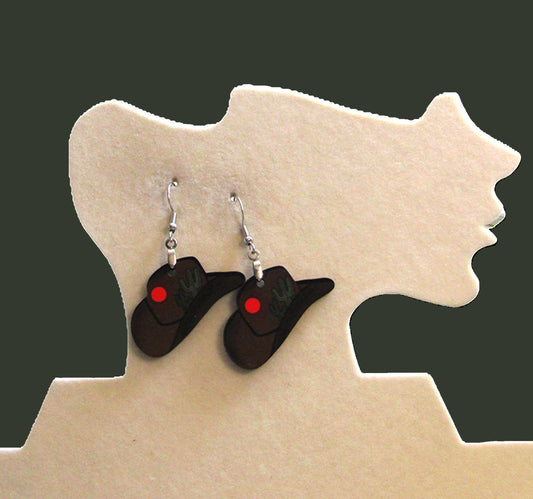 Cowboy Hat Shaped Sublimated Earrings