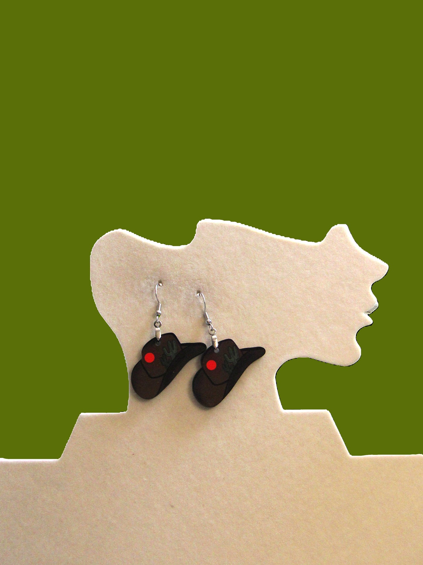 Cowboy Hat Shaped Sublimated Earrings