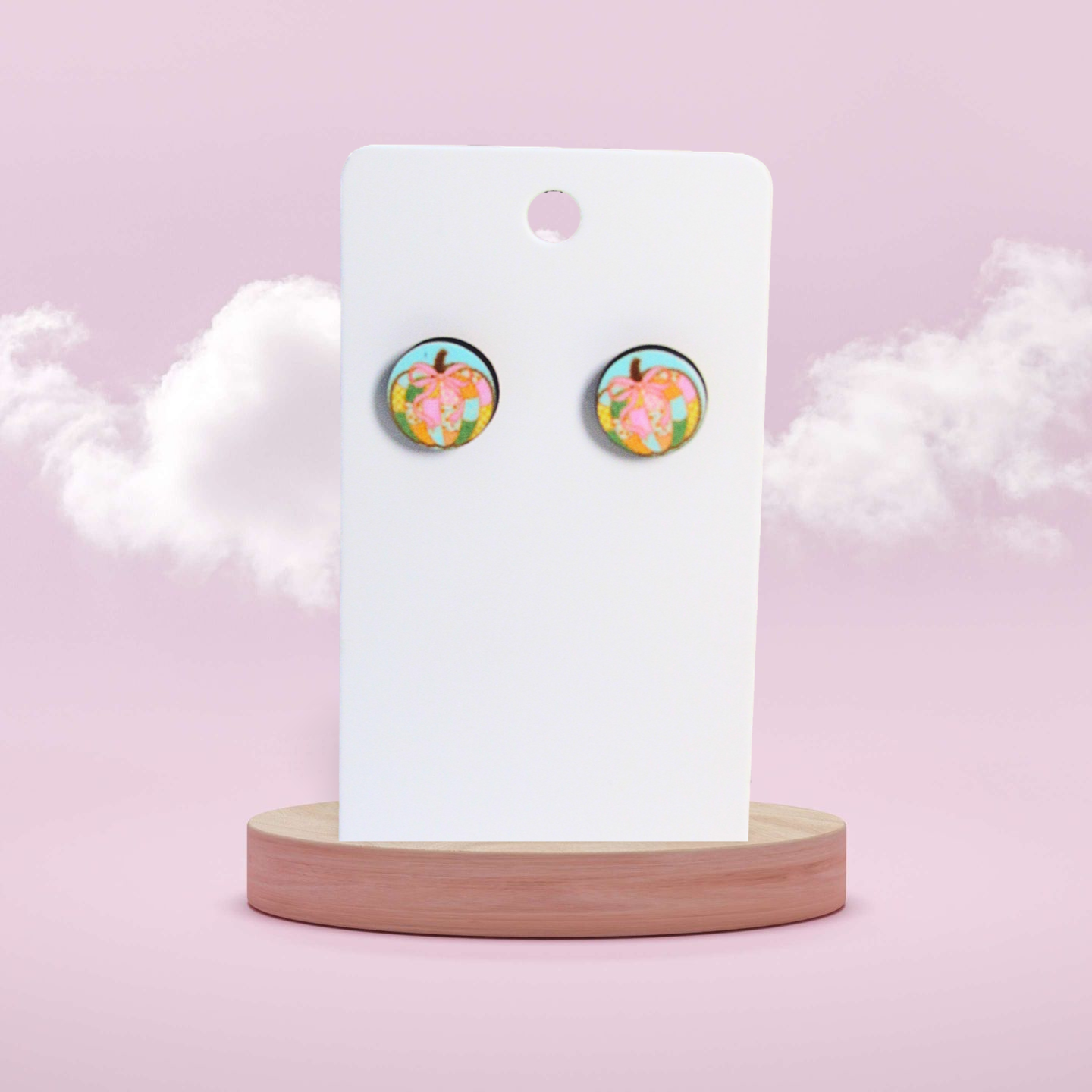 Round Shaped Stud Sublimated Earrings MDF