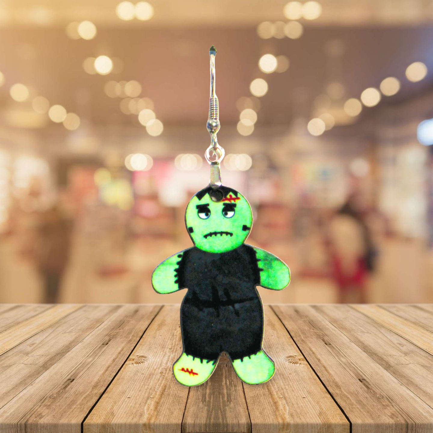 Fluffy Monster Shaped Sublimated Earrings 1.5 inch