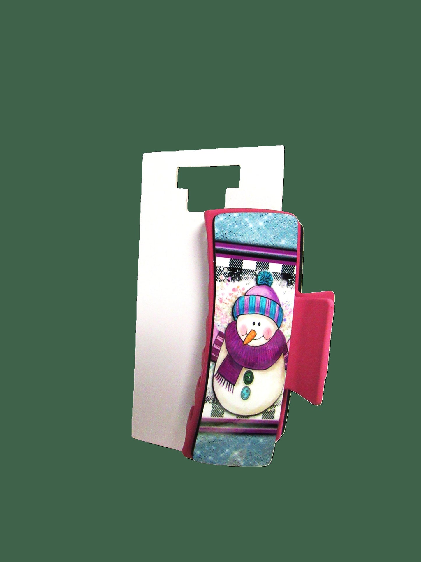 Snowman Themed Sublimated Hair Clip Large