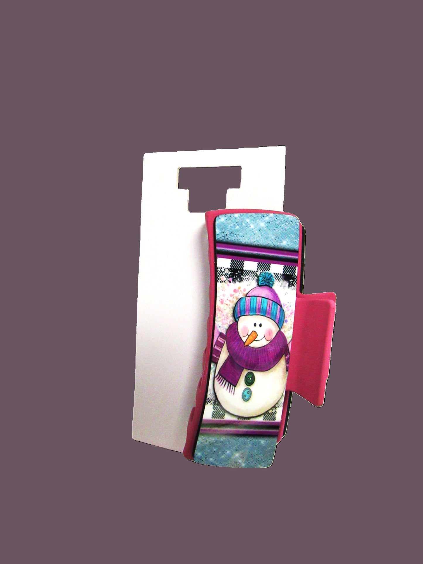 Snowman Themed Sublimated Hair Clip Large