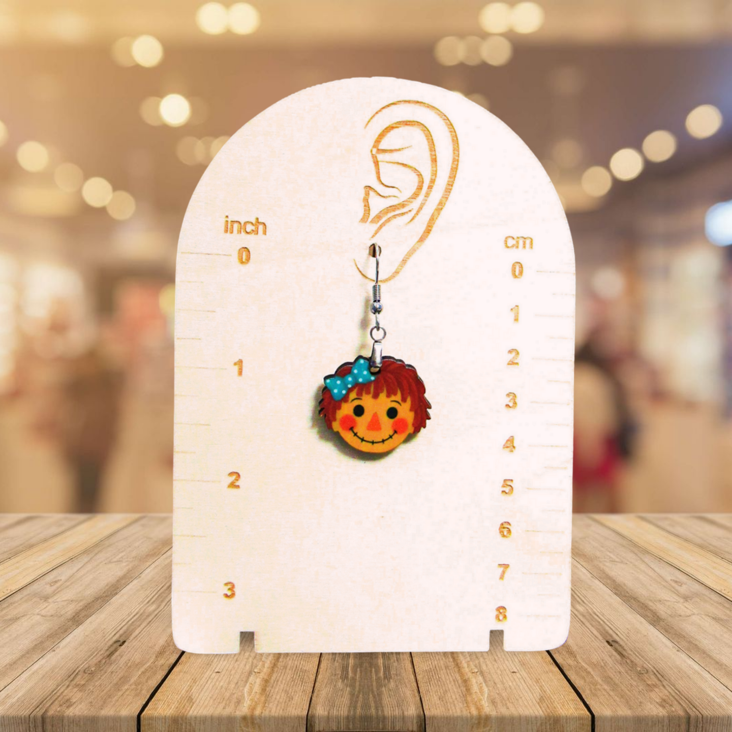 Scarecrow Girl Head Shaped Sublimated Earrings