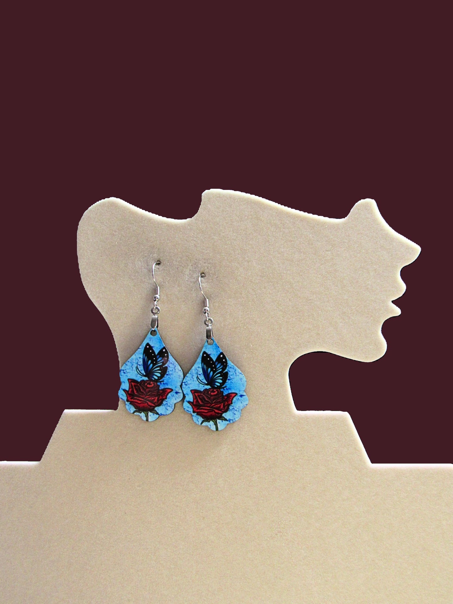 Fancy Teardrop Shaped Sublimated Earrings