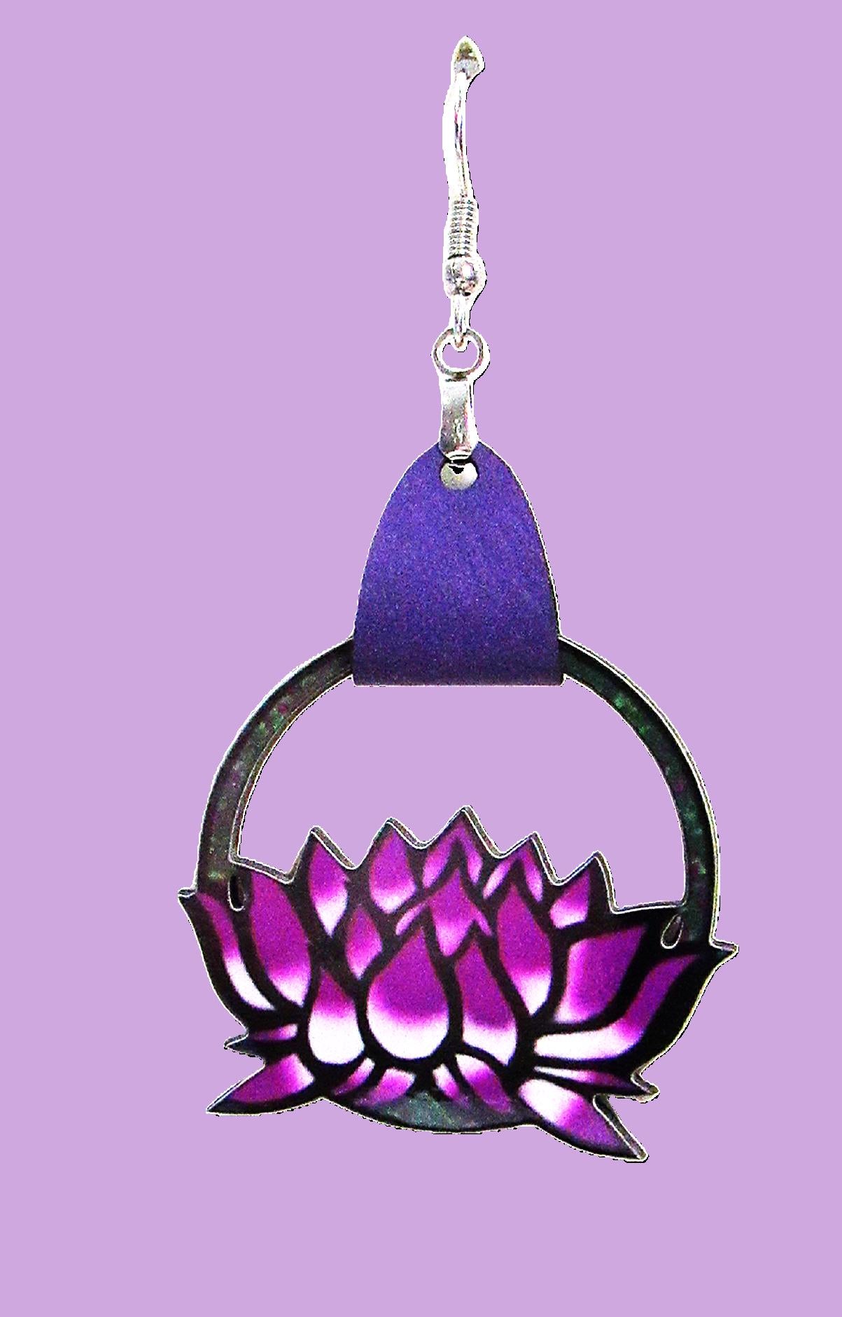 Round Lotus Shaped Sublimated Earrings