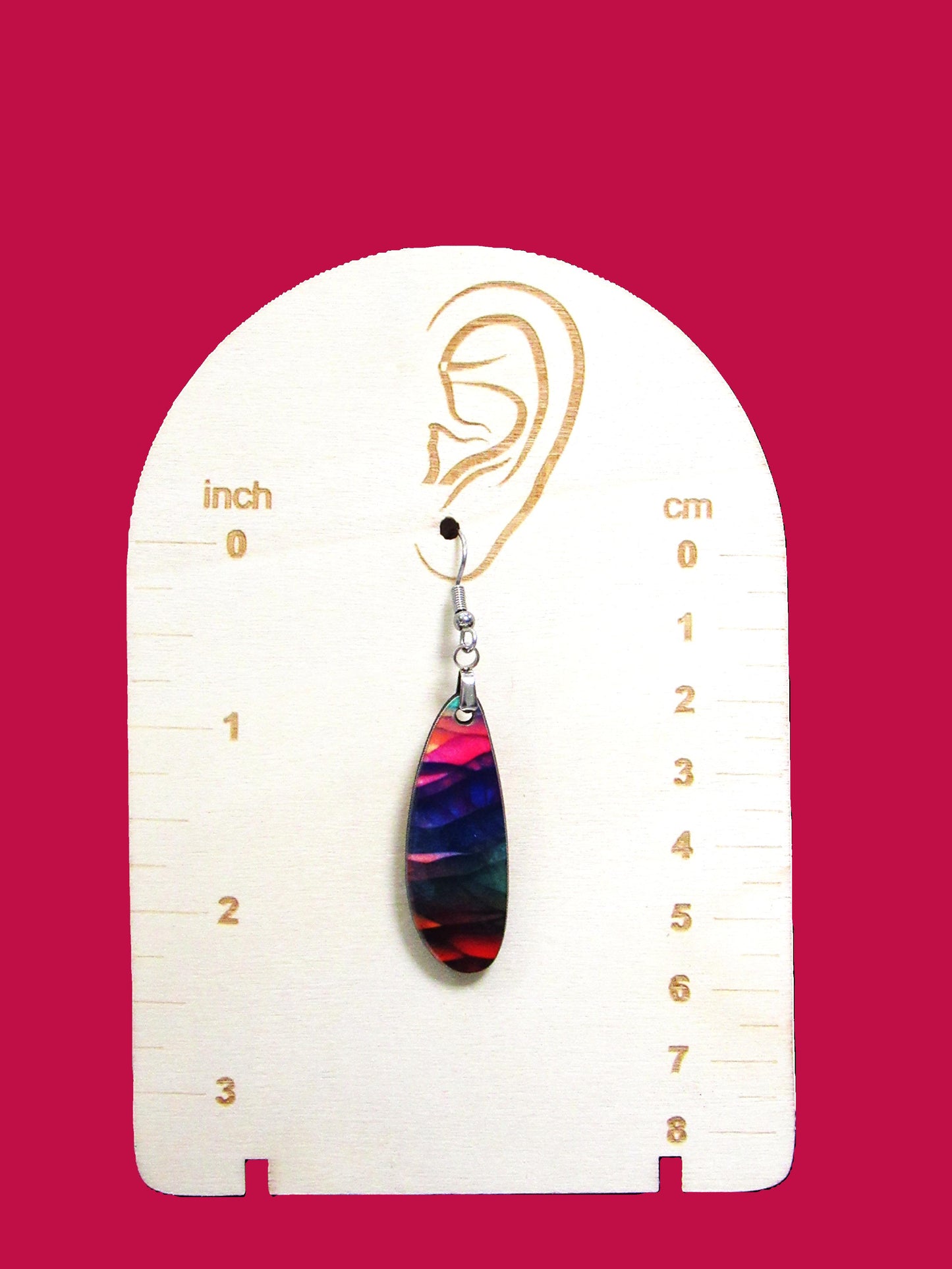 Boho Oval Bar Shaped Sublimated Earrings