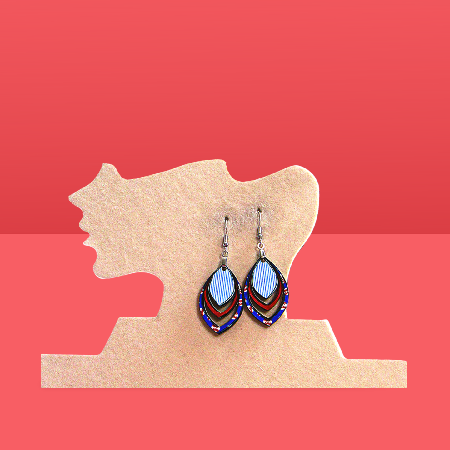 Open Teardrop Shaped Sublimated Earrings 1.5 inch