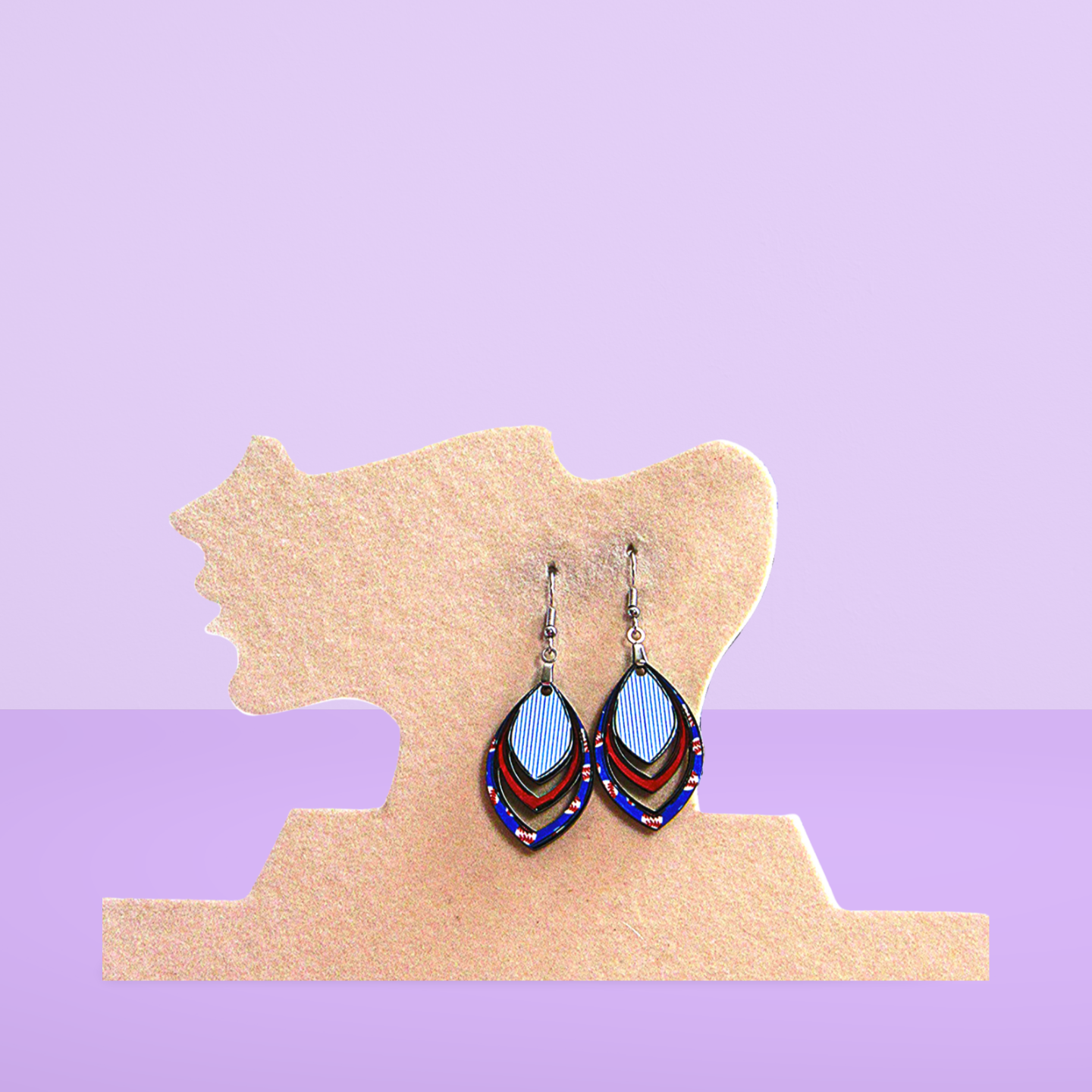 Open Teardrop Shaped Sublimated Earrings 1.5 inch