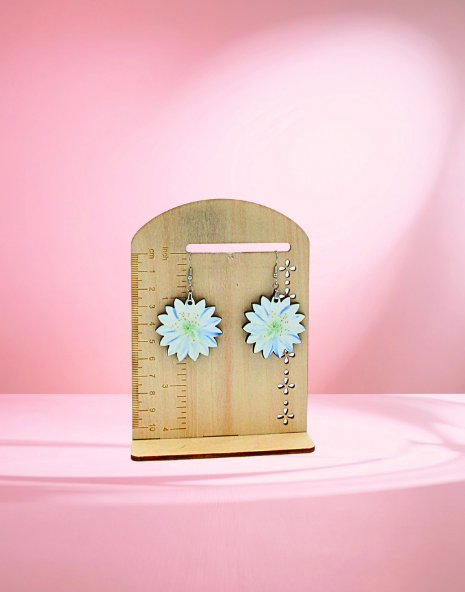MDF- Edelweiss Shaped Sublimated Earrings 1.5 inch